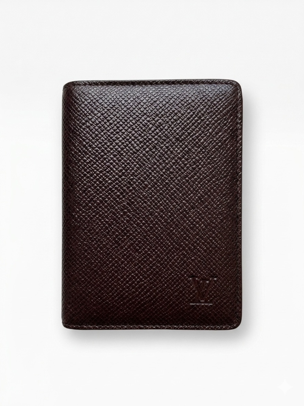 Louis Vuitton Embossed Leather Card Holder - Dark Brown